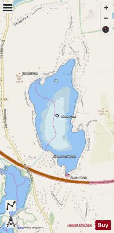 Big Alum Pond depth contour Map - i-Boating App - Streets