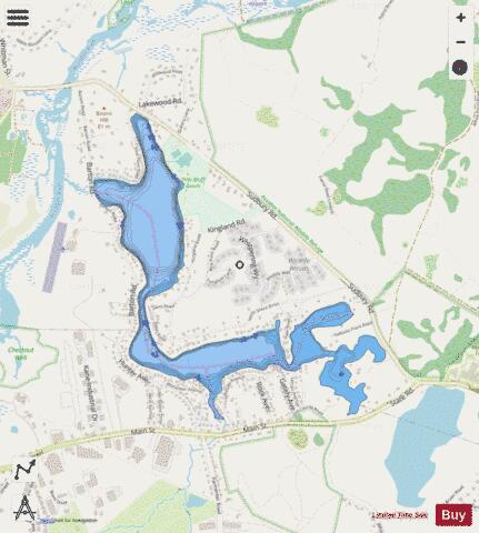 Boons Pond depth contour Map - i-Boating App - Streets