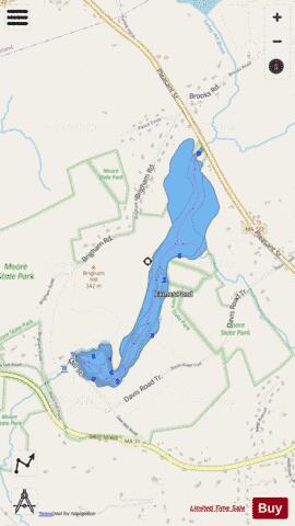 Eames Pond depth contour Map - i-Boating App - Streets