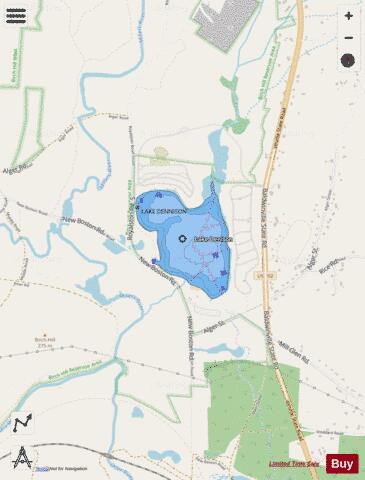 Lake Denison depth contour Map - i-Boating App - Streets