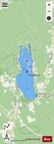 Leverett Pond depth contour Map - i-Boating App - Streets
