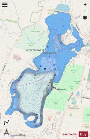 Onota Lake depth contour Map - i-Boating App - Streets