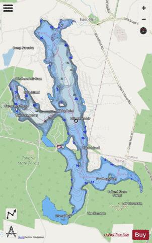 Otis Reservoir depth contour Map - i-Boating App - Streets