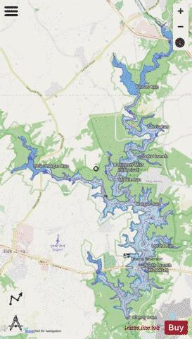 Liberty Reservoir depth contour Map - i-Boating App - Streets
