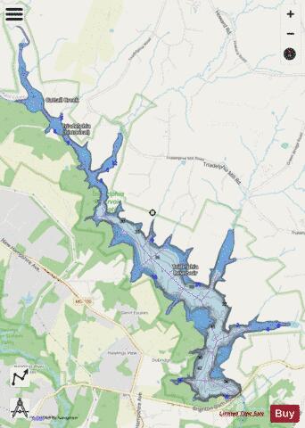 Triadelphia Reservoir depth contour Map - i-Boating App - Streets