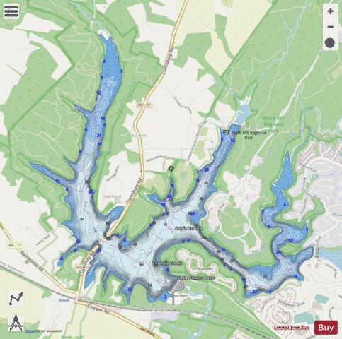Little Seneca Lake depth contour Map - i-Boating App - Streets