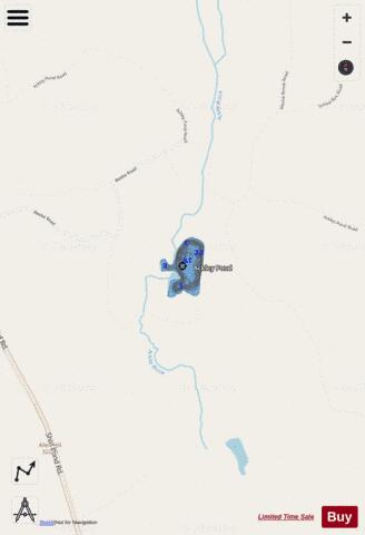 Ackley Pond depth contour Map - i-Boating App - Streets