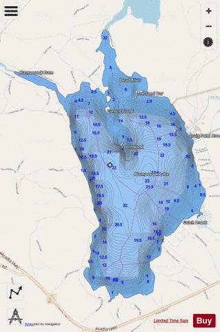 Alamoosook Lake depth contour Map - i-Boating App - Streets