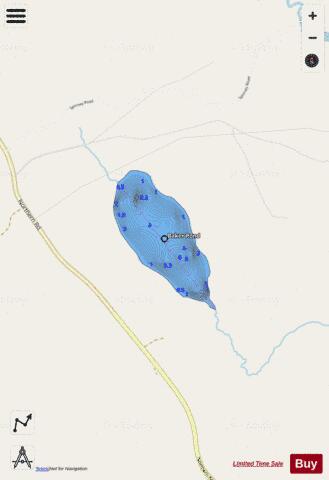 Baker Pond depth contour Map - i-Boating App - Streets