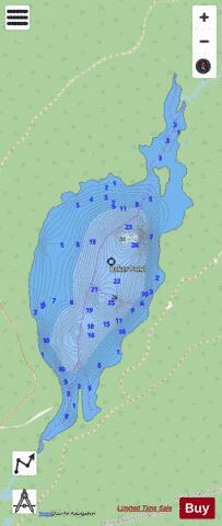 Baker Pond depth contour Map - i-Boating App - Streets