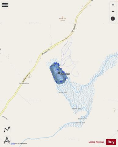 Basin Pond depth contour Map - i-Boating App - Streets
