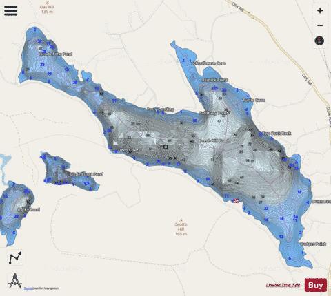 Beech Hill Pond depth contour Map - i-Boating App - Streets