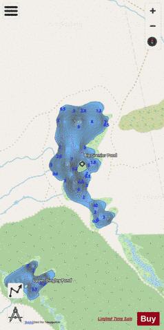 Big Grenier Pond depth contour Map - i-Boating App - Streets