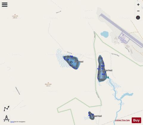Black Pond depth contour Map - i-Boating App - Streets