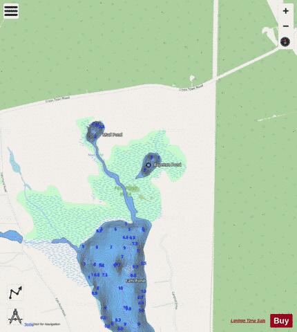 Boynton Pond depth contour Map - i-Boating App - Streets