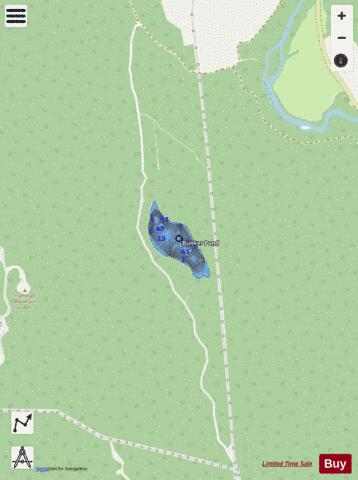 Bunker Pond depth contour Map - i-Boating App - Streets