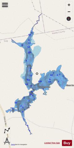 Carlton Pond depth contour Map - i-Boating App - Streets