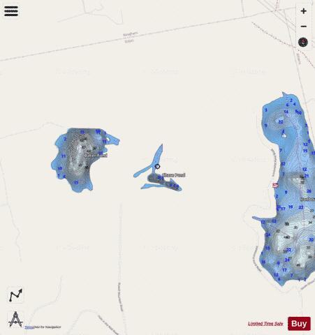 Chase Pond depth contour Map - i-Boating App - Streets