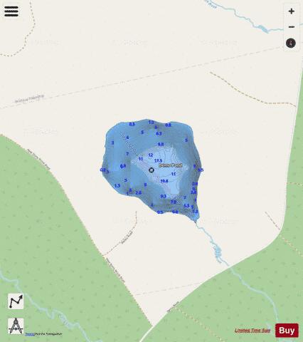 Demo Pond depth contour Map - i-Boating App - Streets