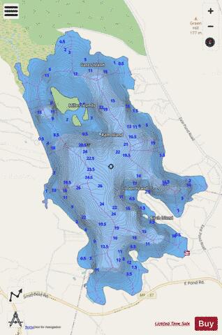 East Pond depth contour Map - i-Boating App - Streets
