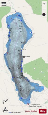 Embden Pond depth contour Map - i-Boating App - Streets