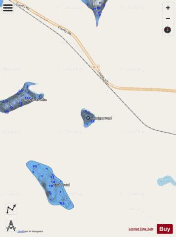 Hannigan Pond depth contour Map - i-Boating App - Streets