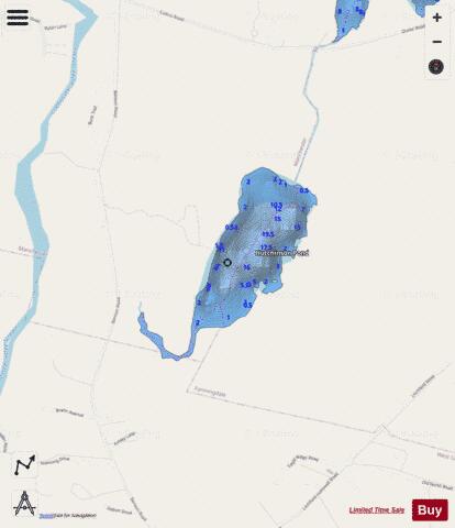 Hutchinson Pond depth contour Map - i-Boating App - Streets