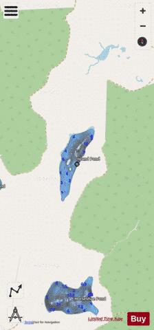 Island Pond depth contour Map - i-Boating App - Streets
