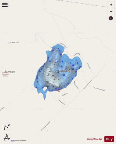 Jacob Buck Pond depth contour Map - i-Boating App - Streets