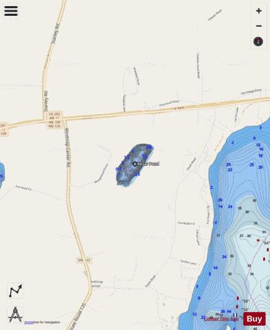 Kezar Pond depth contour Map - i-Boating App - Streets