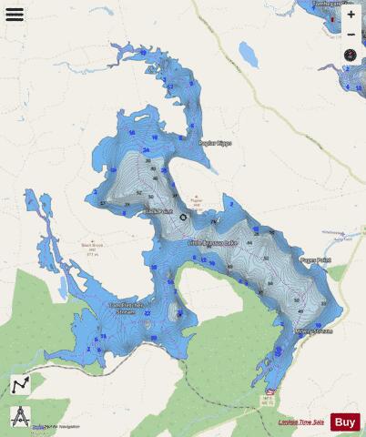 Little Brassua Lake depth contour Map - i-Boating App - Streets