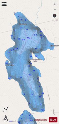Lower Hot Brook Lake depth contour Map - i-Boating App - Streets