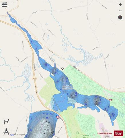 Lower Range Pond depth contour Map - i-Boating App - Streets