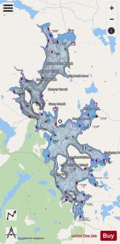 Moosehead Lake depth contour Map - i-Boating App - Streets