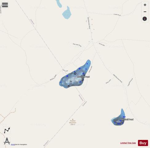 Moulton Pond depth contour Map - i-Boating App - Streets