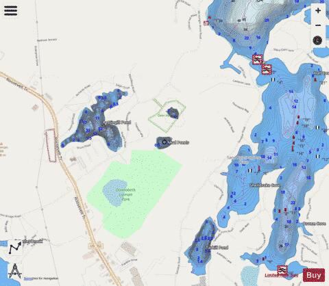 Mud Ponds depth contour Map - i-Boating App - Streets