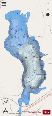 Nequasset Lake depth contour Map - i-Boating App - Streets