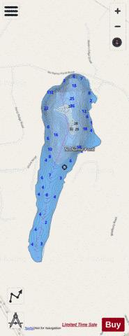 No Name Pond depth contour Map - i-Boating App - Streets