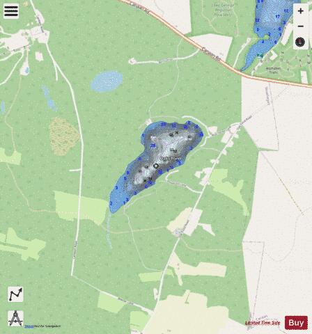 Oaks Pond depth contour Map - i-Boating App - Streets