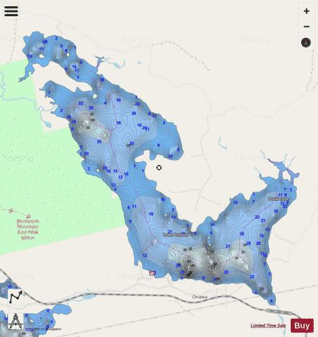 Lake Onawa depth contour Map - i-Boating App - Streets