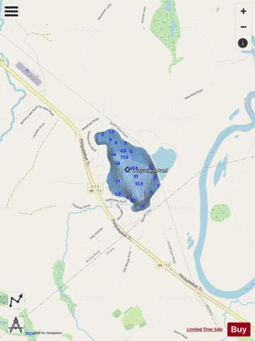 Pequawket Pond depth contour Map - i-Boating App - Streets