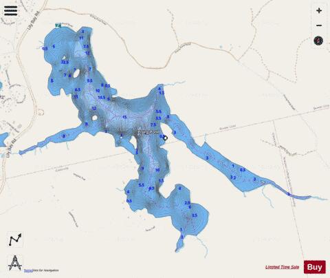 Prong Pond depth contour Map - i-Boating App - Streets
