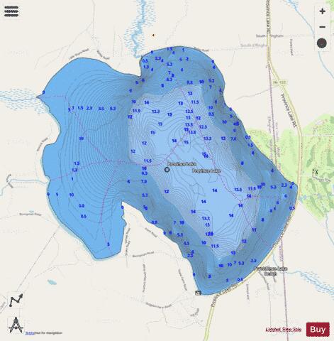 Province Lake depth contour Map - i-Boating App - Streets