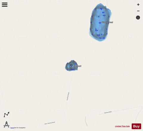 Pug Pond depth contour Map - i-Boating App - Streets