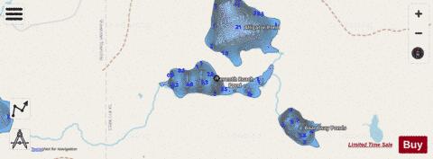 Seventh Roach Pond depth contour Map - i-Boating App - Streets