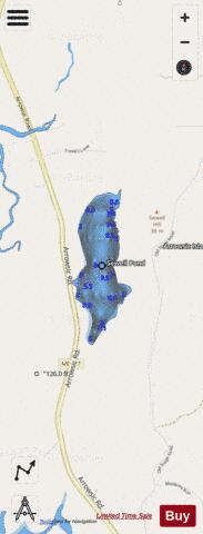 Sewell Pond depth contour Map - i-Boating App - Streets