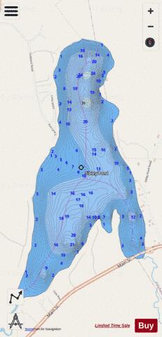 Sibley Pond depth contour Map - i-Boating App - Streets