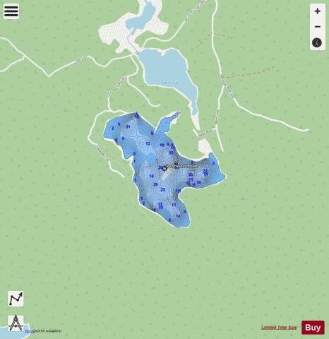 Southwest Pond depth contour Map - i-Boating App - Streets
