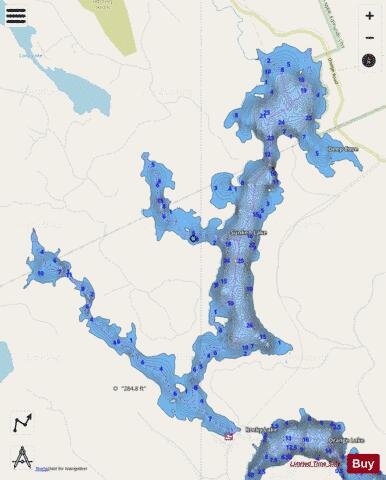 Sunken Lake depth contour Map - i-Boating App - Streets