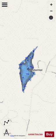 Sutherland Pond depth contour Map - i-Boating App - Streets